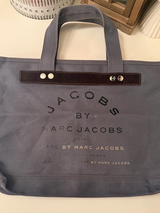 Marc Jacobs Handbags - Marc Jacobs Vintage Y2K Distressed Canvas Tote Bag in Grey w Suede Accents NWOT